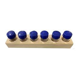 6 vial solid wood rack with (6) 2 dram vials 